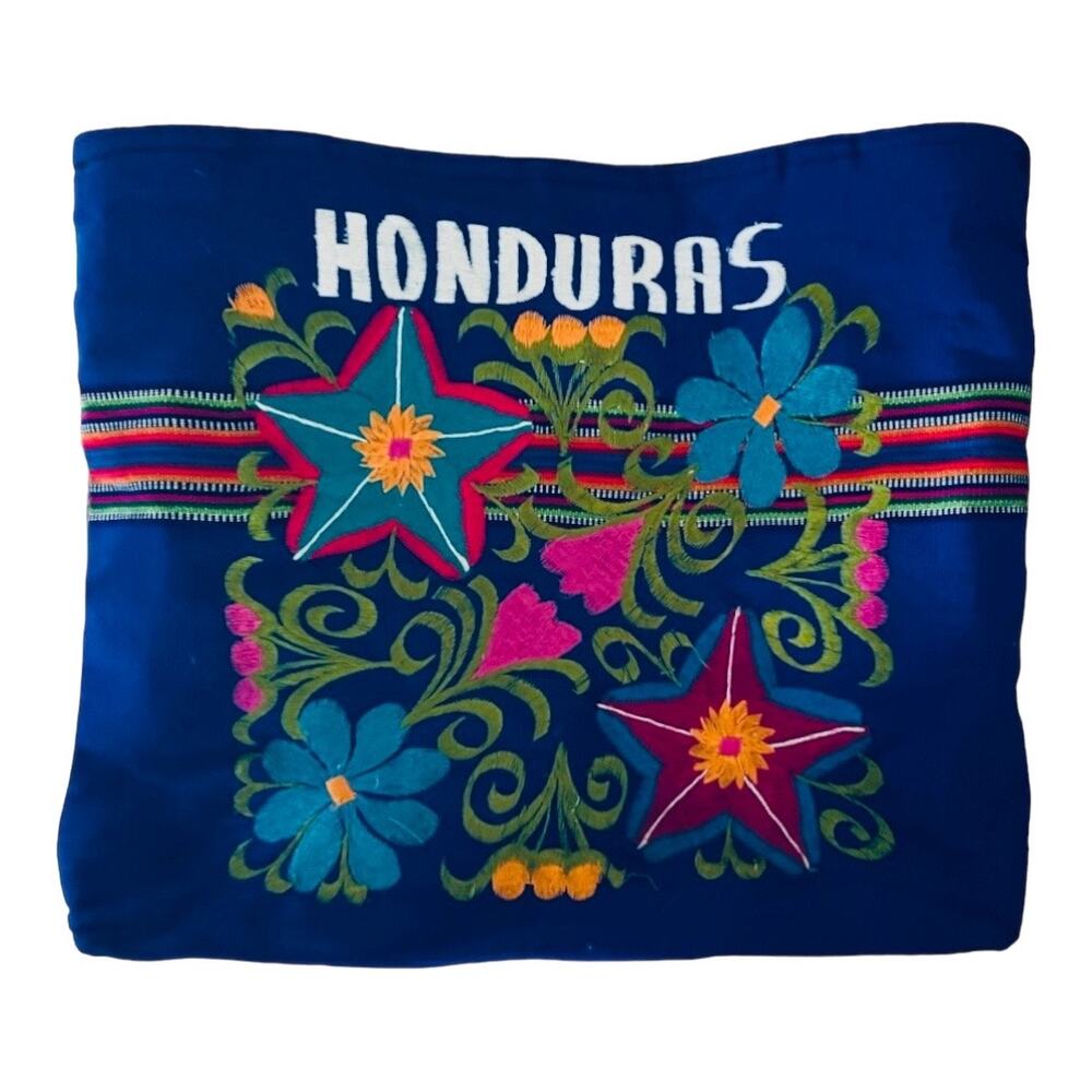 Honduras Embroidered Bag With 2 Functional Zipper Pockets